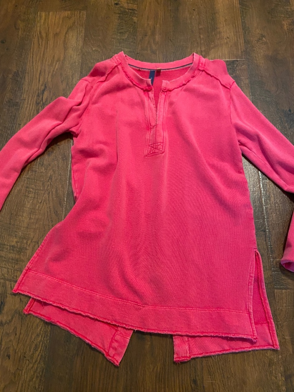 Like new Pilcro by Anthropologie Sz S/M Top Sweatshirt Blouse Pink 100%Cotton